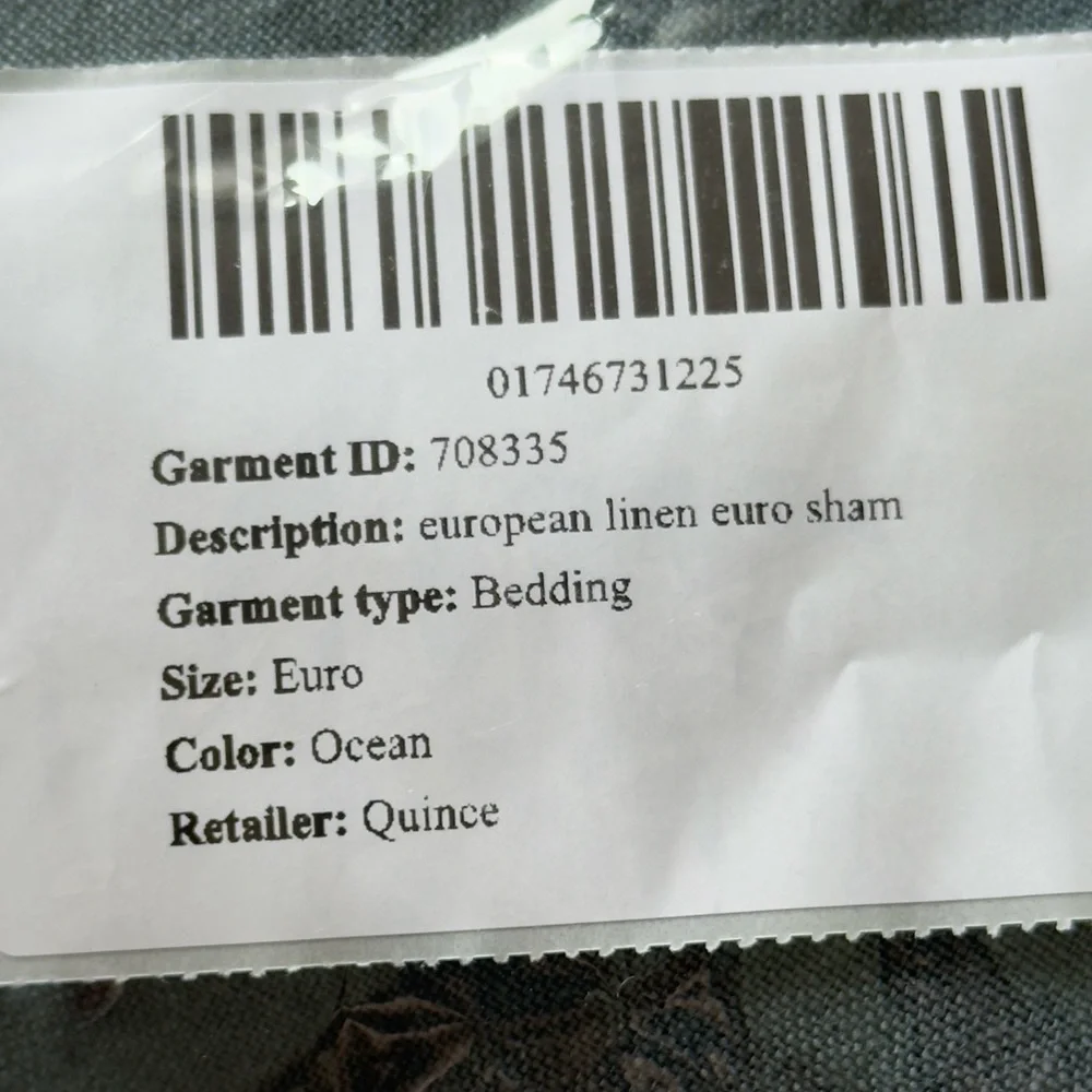 Quince European Linen Euro Sham - Ocean 26x26 and 2 King Pillowcases NWT